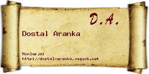 Dostal Aranka névjegykártya