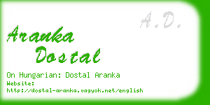 aranka dostal business card